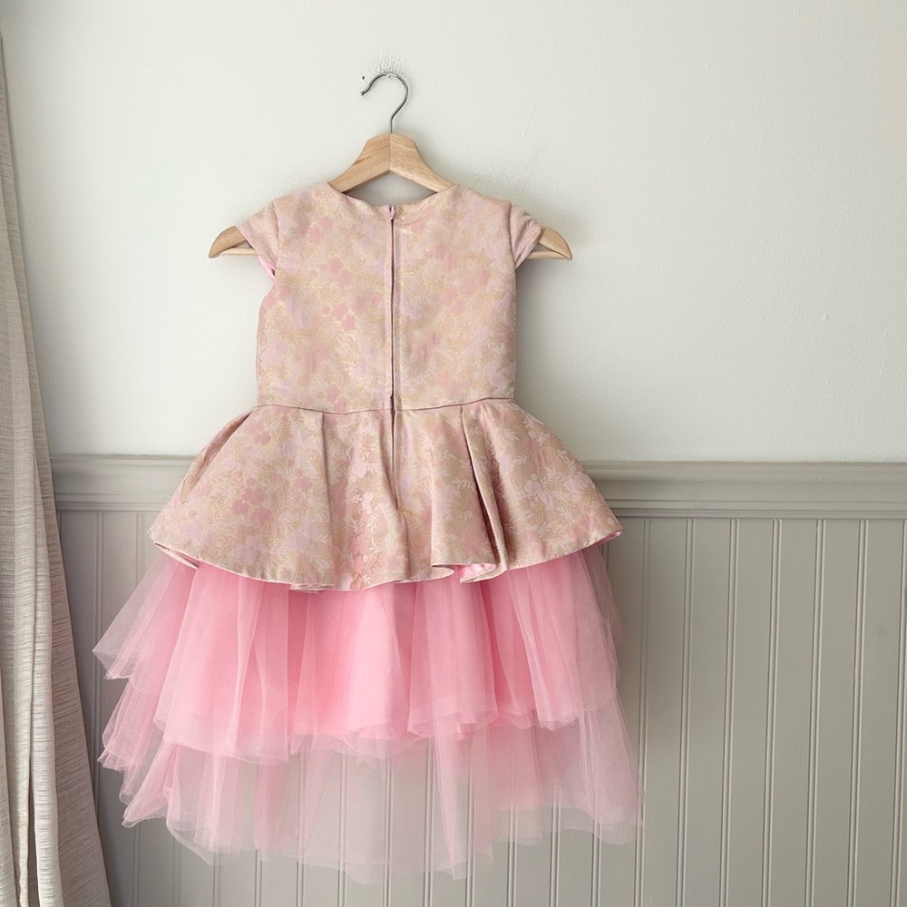 Disney Store Size 5/6 Girls Pink Floral Peplum Tulle Princess Aurora Party Dress - Picture 8 of 8
